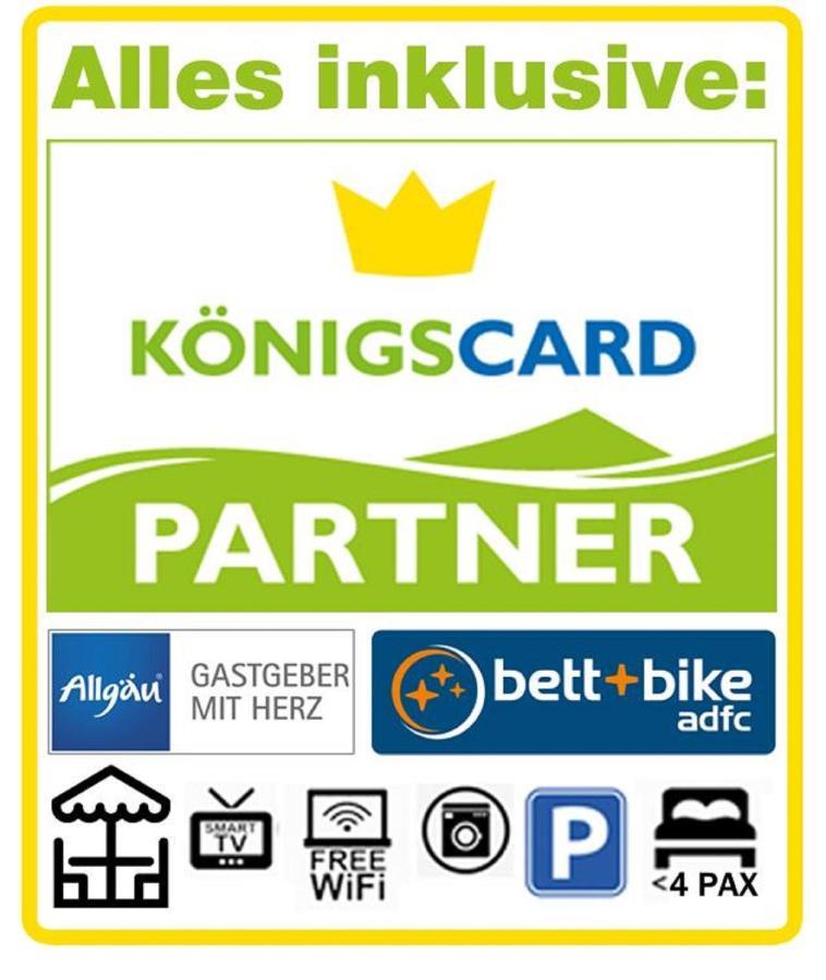 Alpina Sonnen-Appartements Fuessen Incl Xl-Sonnen-Terrasse & Koenigscard Exterior photo